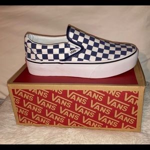 Blue/ White Checkered Vans